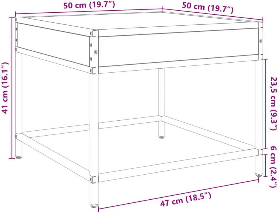 Kavos staliukas su Infinity LED lemputėmis, rudas, 50x50x41cm