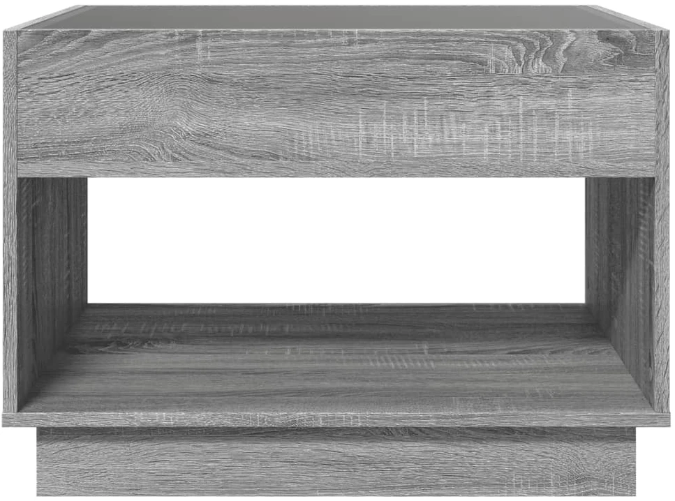 Kavos staliukas su Infinity LED lemputėmis, pilkas, 70x50x50cm