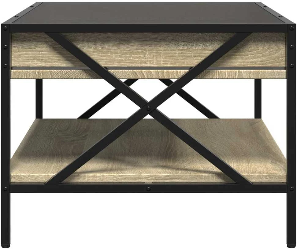 Kavos staliukas su Infinity LED lemputėmis, ąžuolo, 70x50x38cm