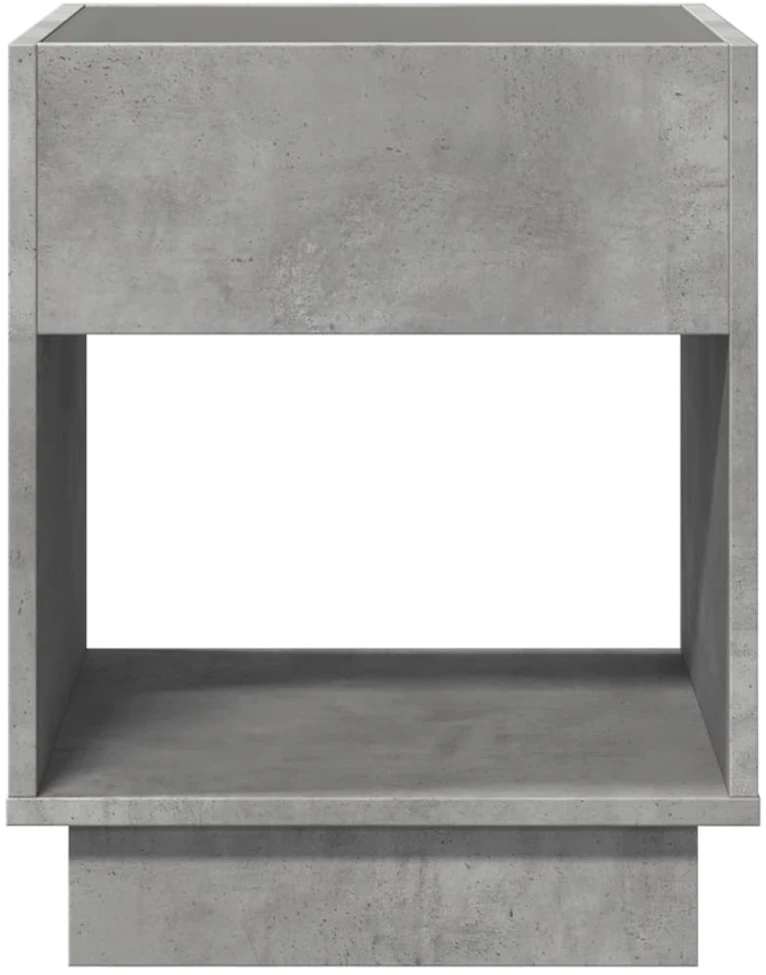 Kavos staliukas su Infinity LED lemputėmis, betono, 40x40x50cm