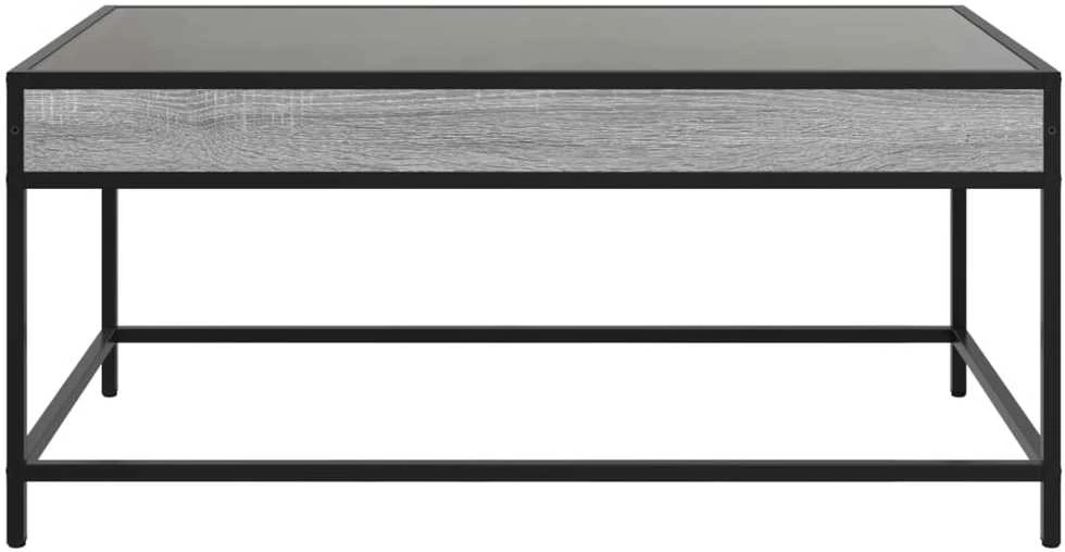 Kavos staliukas su Infinity LED lemputėmis, pilkas, 90x50x41cm