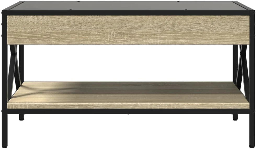 Kavos staliukas su Infinity LED lemputėmis, ąžuolo, 70x50x38cm