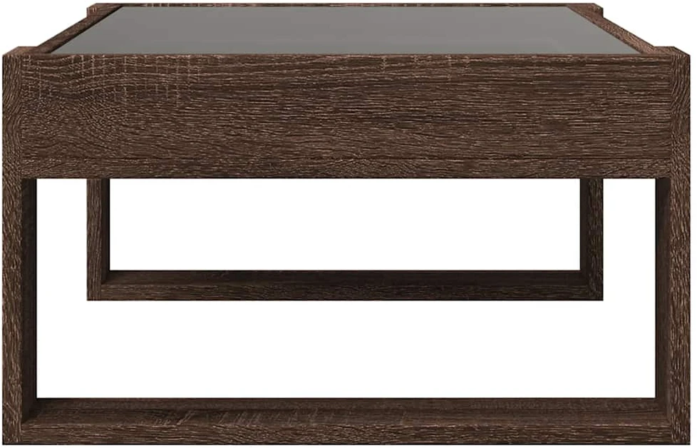 Kavos staliukas su Infinity LED lemputėmis, rudas, 70x53x30cm