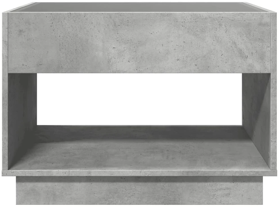 Kavos staliukas su Infinity LED lemputėmis, betono, 70x50x50cm
