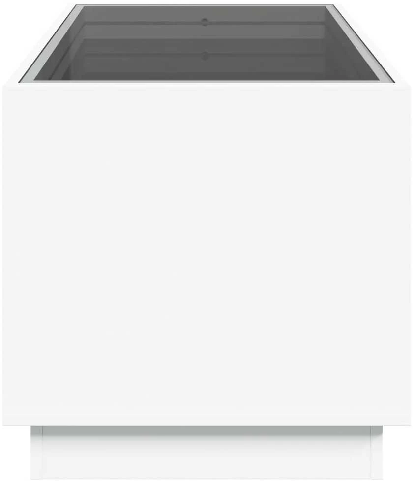 Kavos staliukas su Infinity LED lemputėmis, baltas, 70x50x50cm