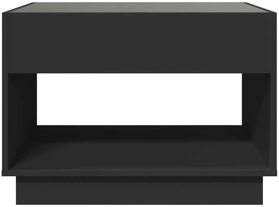 Kavos staliukas su Infinity LED lemputėmis, juodas, 70x50x50cm
