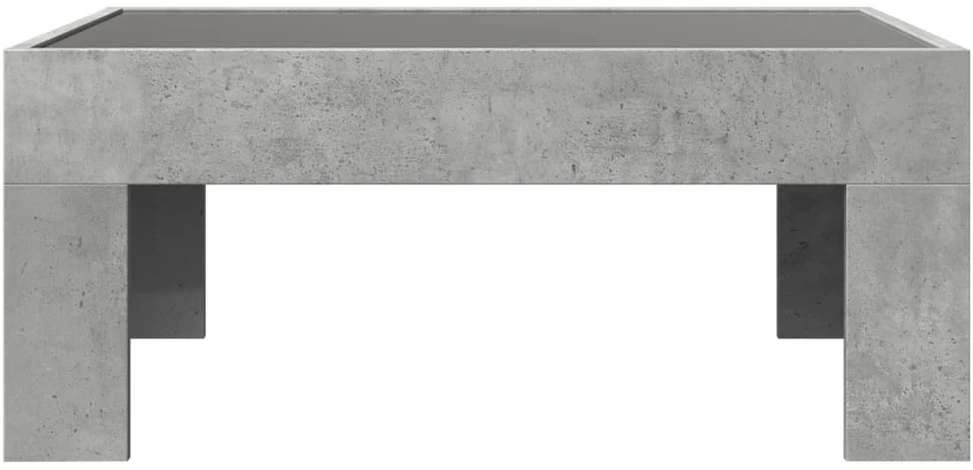 Kavos staliukas su Infinity LED lemputėmis, betono, 70x50x30cm