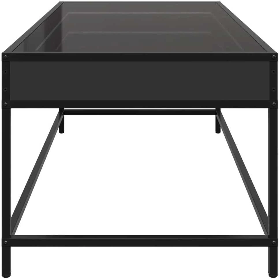 Kavos staliukas su Infinity LED lemputėmis, juodas, 90x50x41cm
