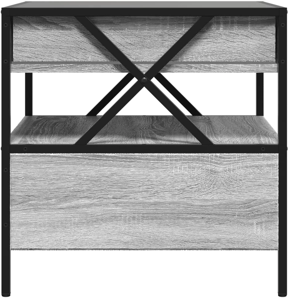 Kavos staliukas su Infinity LED lemputėmis, pilkas, 50x50x51cm
