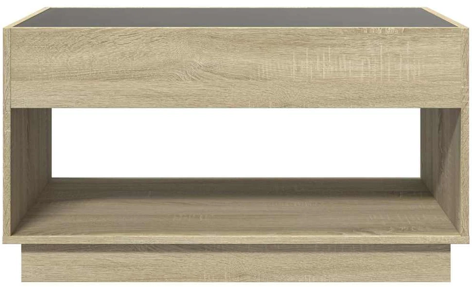 Kavos staliukas su Infinity LED lemputėmis, ąžuolo, 90x50x50cm