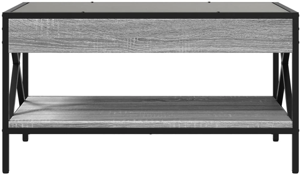 Kavos staliukas su Infinity LED lemputėmis, pilkas, 70x50x38cm