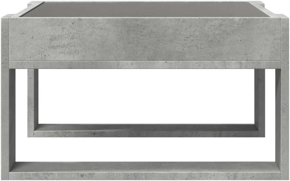 Kavos staliukas su Infinity LED lemputėmis, betono, 50x53x30cm