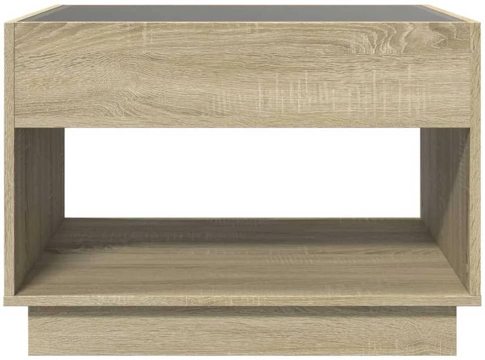 Kavos staliukas su Infinity LED lemputėmis, ąžuolo, 70x50x50cm