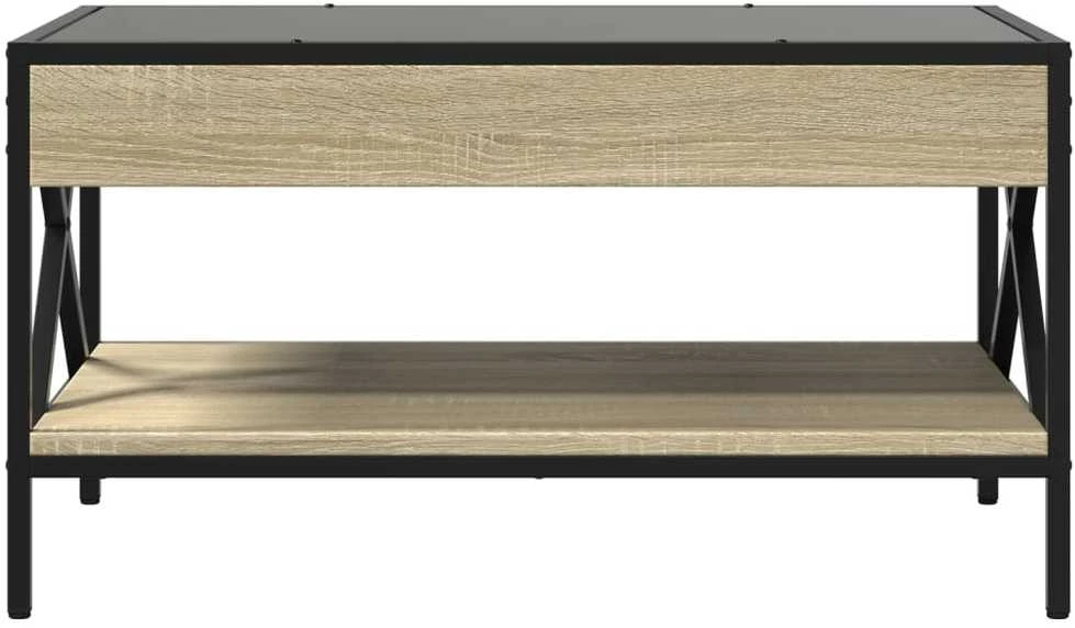Kavos staliukas su Infinity LED lemputėmis, ąžuolo, 70x50x38cm