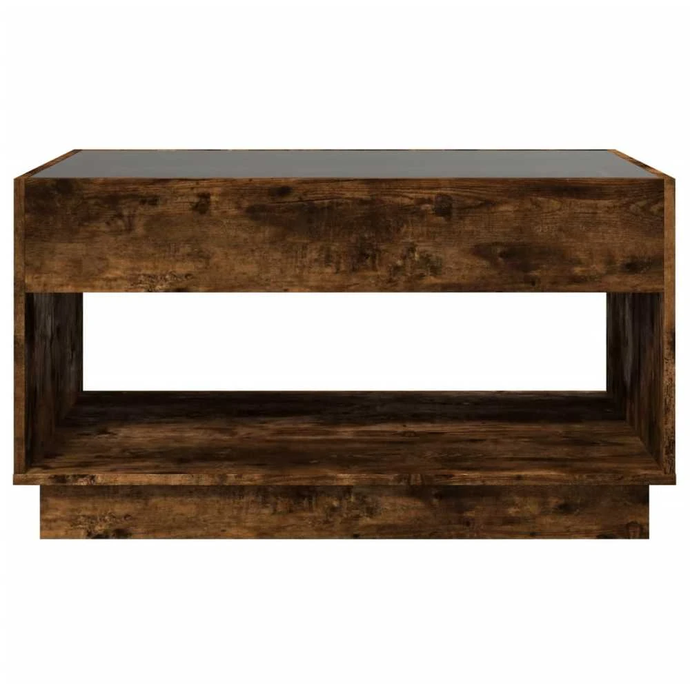 Kavos staliukas su Infinity LED lemputėmis, dūminis, 90x50x50cm
