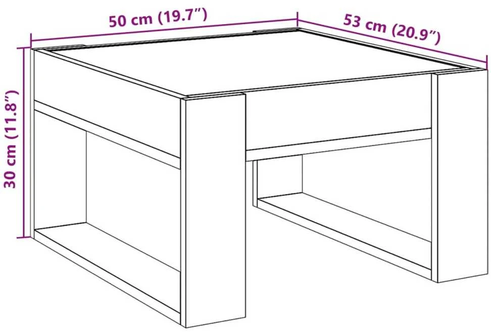 Kavos staliukas su Infinity LED lemputėmis, rudas, 50x53x30cm