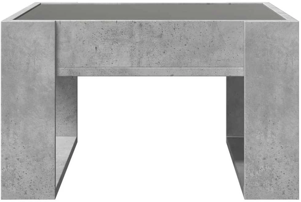 Kavos staliukas su Infinity LED lemputėmis, betono, 50x53x30cm