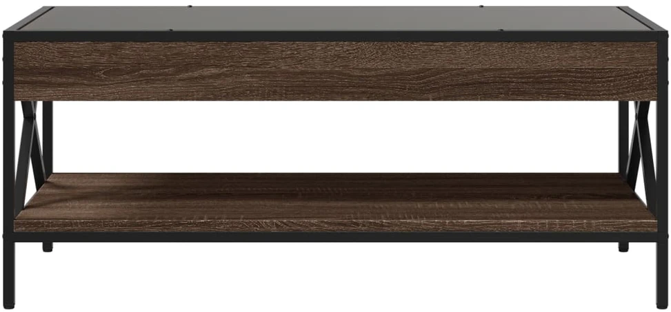 Kavos staliukas su Infinity LED lemputėmis, rudas, 90x50x38cm