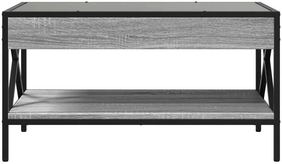 Kavos staliukas su Infinity LED lemputėmis, pilkas, 70x50x38cm