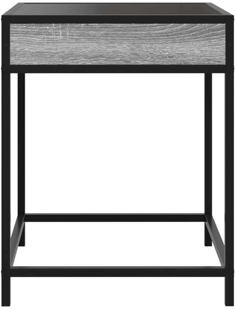 Kavos staliukas su Infinity LED lemputėmis, pilkas, 40x40x51cm