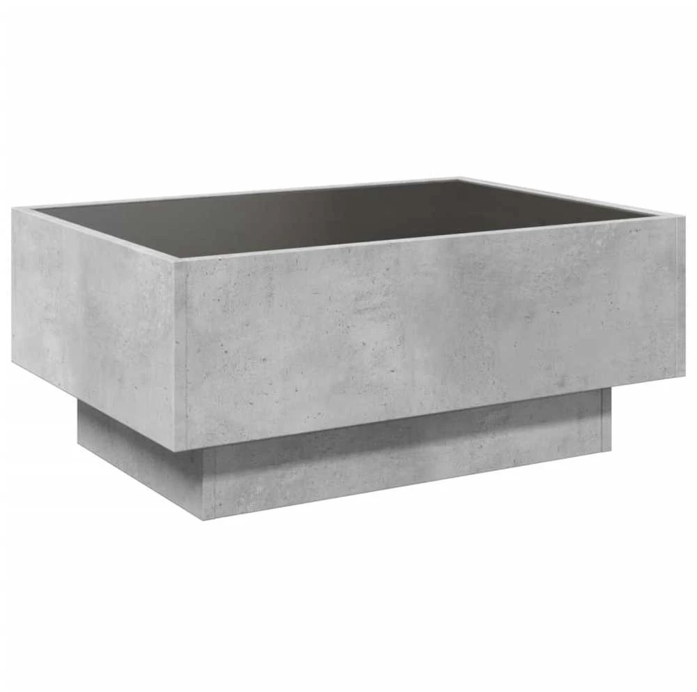 Kavos staliukas su LED, betono, 70x50x30cm, apdirbta mediena