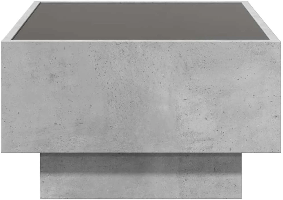Kavos staliukas su LED, betono, 70x50x30cm, apdirbta mediena