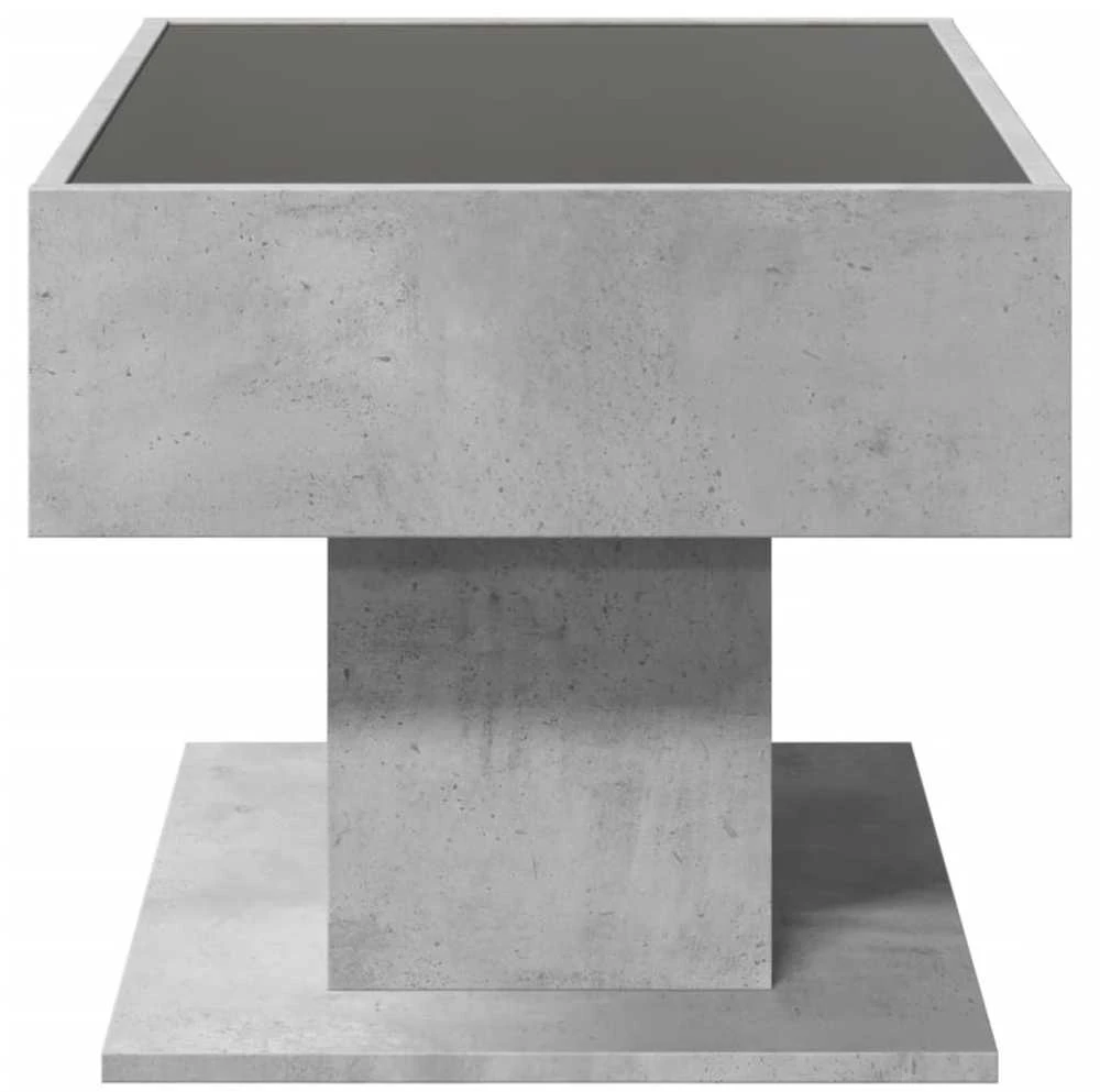 Kavos staliukas su LED, betono, 70x50x45cm, apdirbta mediena