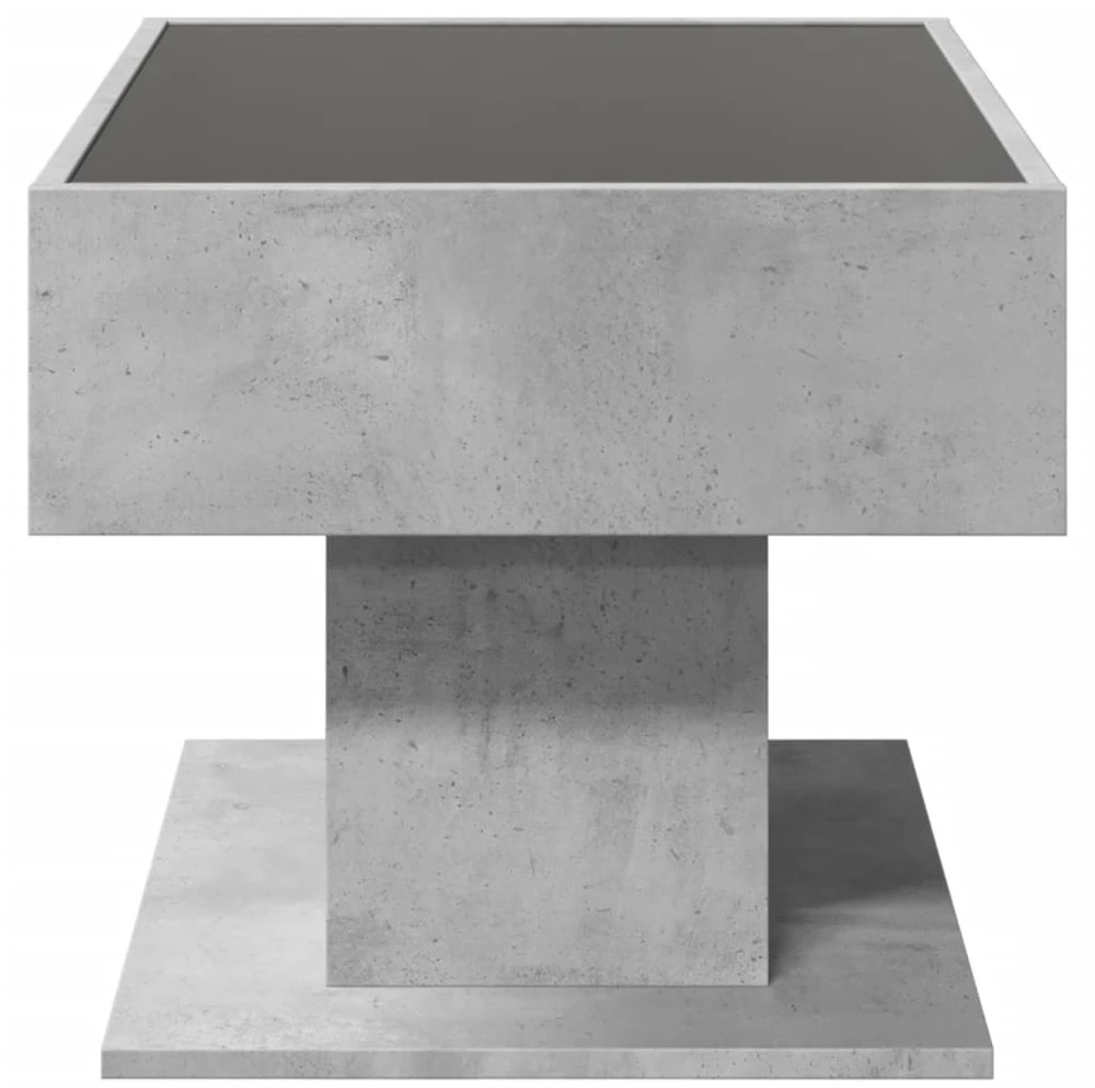 Kavos staliukas su LED, betono, 70x50x45cm, apdirbta mediena