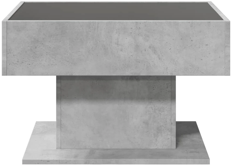 Kavos staliukas su LED, betono, 70x50x45cm, apdirbta mediena