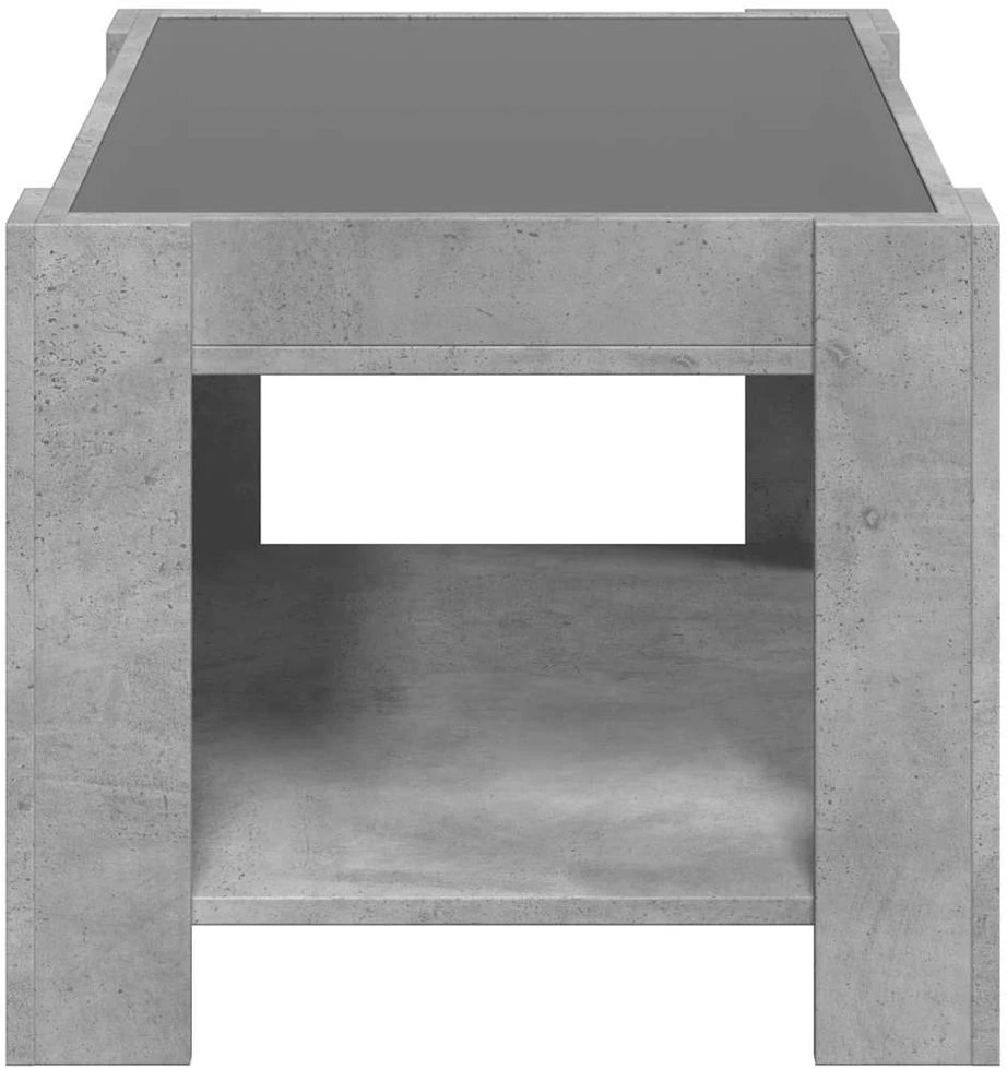 Kavos staliukas su LED, betono, 73x53x45cm, apdirbta mediena