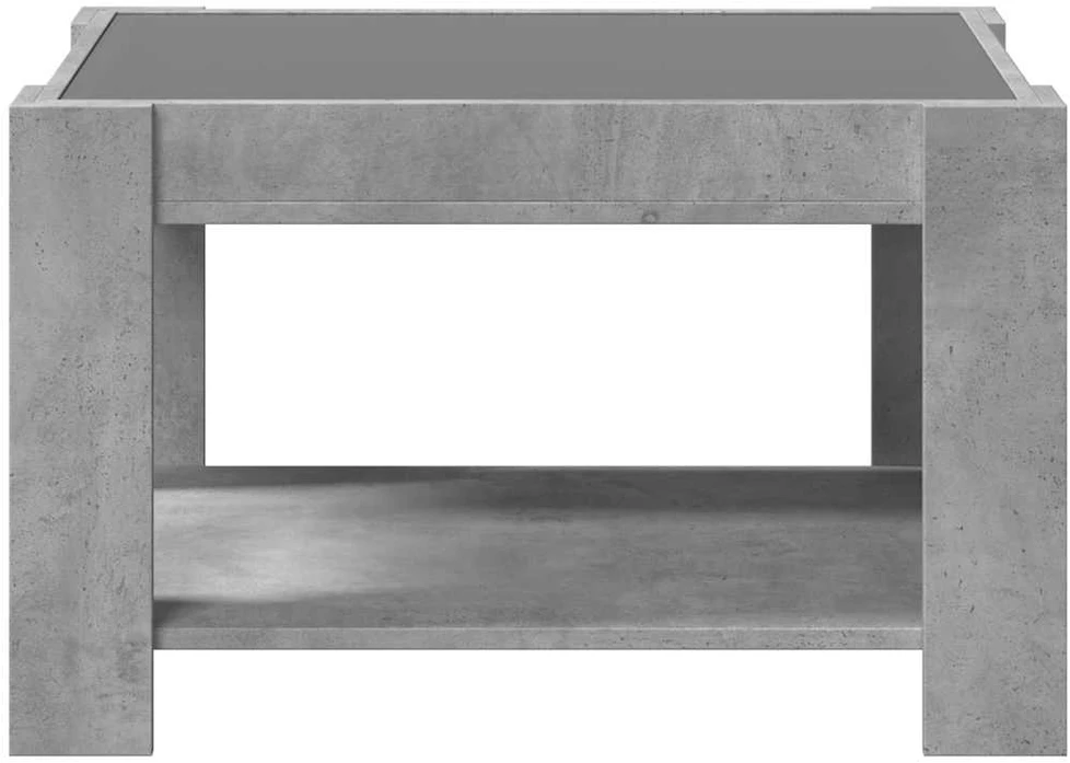 Kavos staliukas su LED, betono, 73x53x45cm, apdirbta mediena