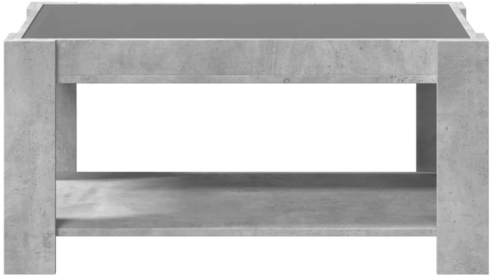 Kavos staliukas su LED, betono, 93x53x45cm, apdirbta mediena