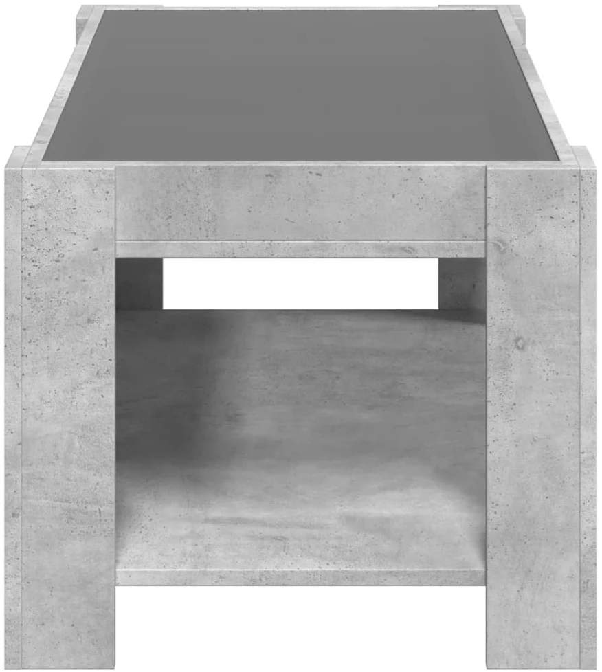 Kavos staliukas su LED, betono, 93x53x45cm, apdirbta mediena