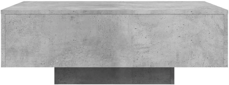 Kavos staliukas su LED lemputėmis, betono pilkas, 85x55x31cm