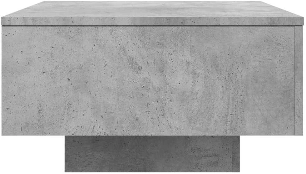 Kavos staliukas su LED lemputėmis, betono pilkas, 55x55x31cm