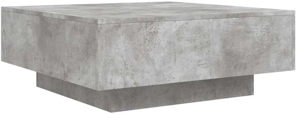 Kavos staliukas su LED lemputėmis, betono pilkas, 80x80x31cm
