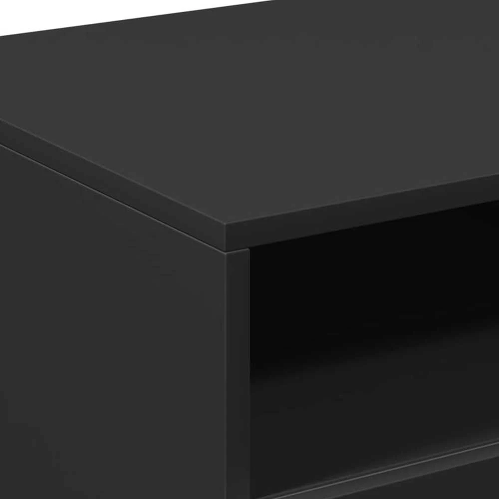 Kavos staliukas su LED lemputėmis, juodos spalvos, 90x49x40cm