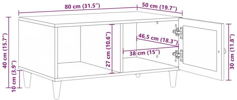 Kavos staliukas Balta 100 x 54 x 40 cm Apdirbta mediena