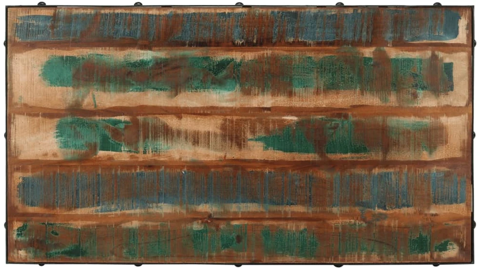 Kavos staliukas su ratukais, 100x55x26cm, perdirbta mediena