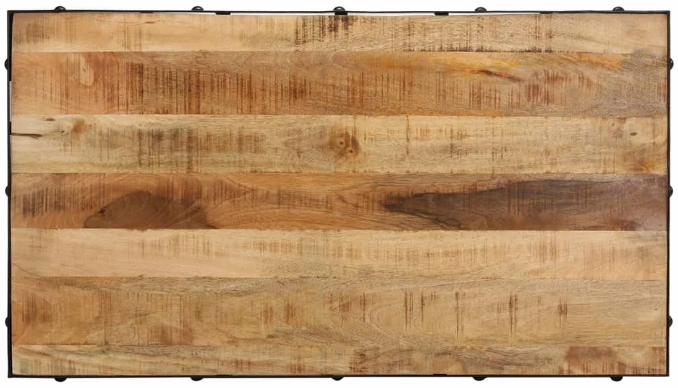 Kavos staliukas su ratukais, 100x55x26cm, mango masyvas