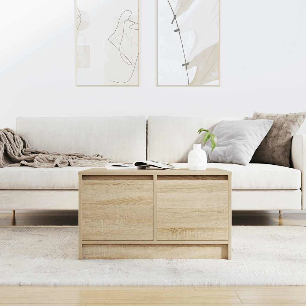 kavos staliukas su stalčiais, sonoma ąžuolas, 70,5x70x40 cm