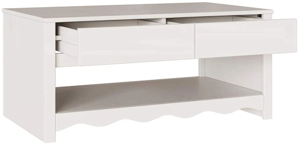 Kavos staliukas su stalčių Drammen Balta 99 x 55 x 45 cm