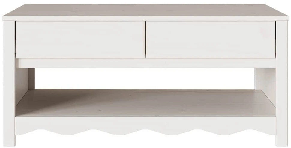 Kavos staliukas su stalčių Drammen Balta 99 x 55 x 45 cm