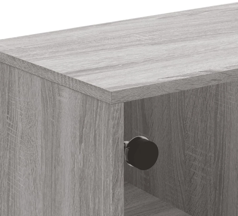 Kavos staliukas su stiklinėmis durelėmis, pilkas, 68,5x50x50cm