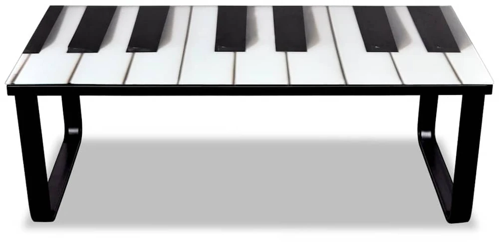 Kavos staliukas su stikliniu pianino stalviršiu