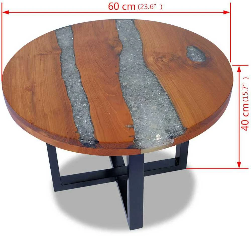 Kavos staliukas, tikmedis ir derva, 60 cm