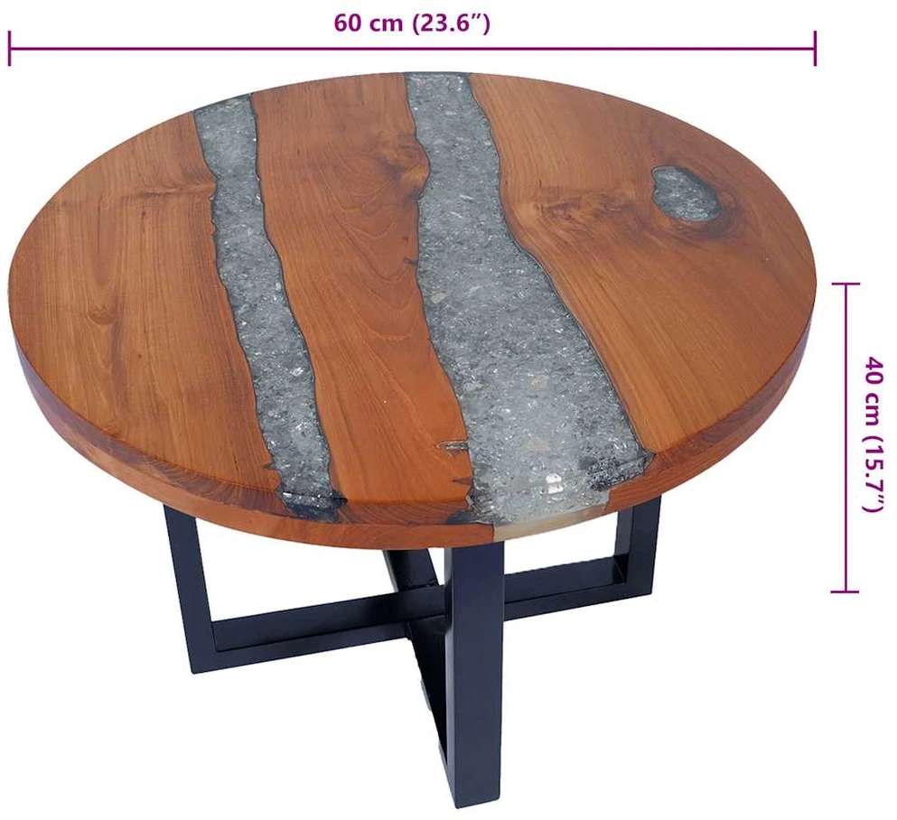 Kavos staliukas, tikmedis ir derva, 60 cm