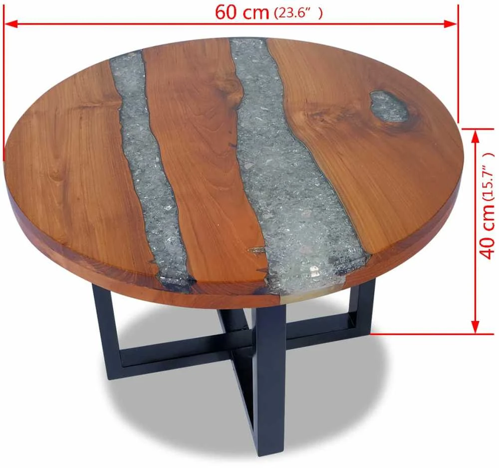 Kavos staliukas, tikmedis ir derva, 60 cm