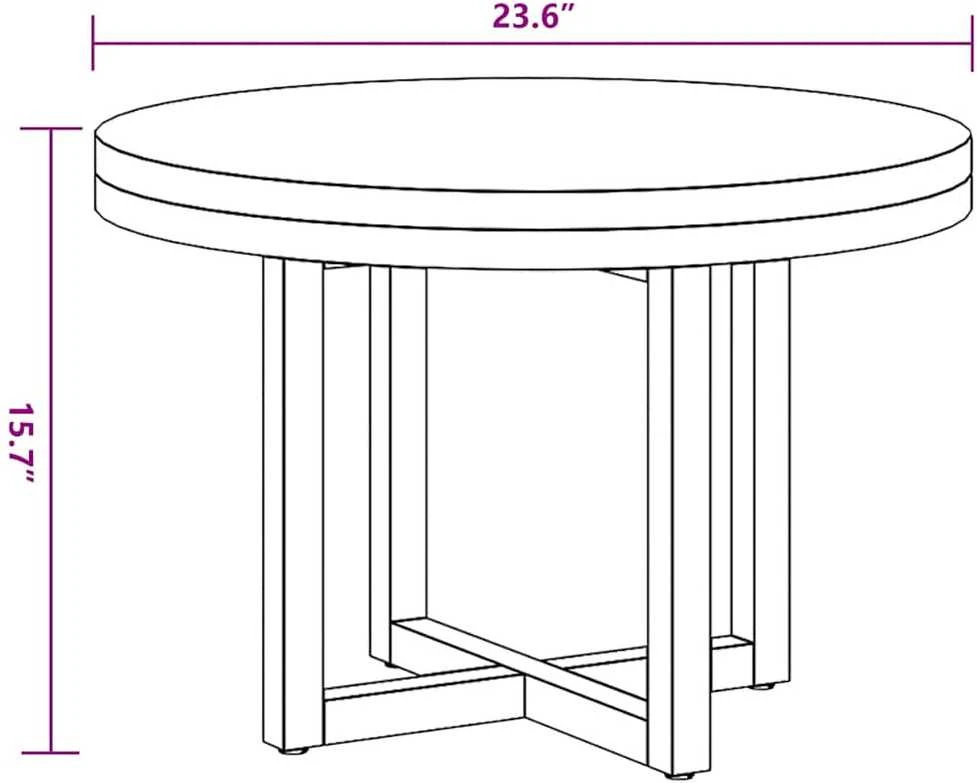 Kavos staliukas, tikmedis ir derva, 60 cm