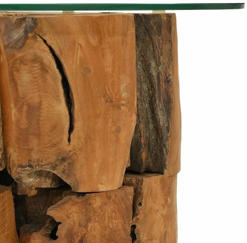Kavos staliukas, tikmedžio medienos masyvas, 60 cm